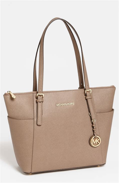 michael kors beige tote|Michael Kors Tote with zipper.